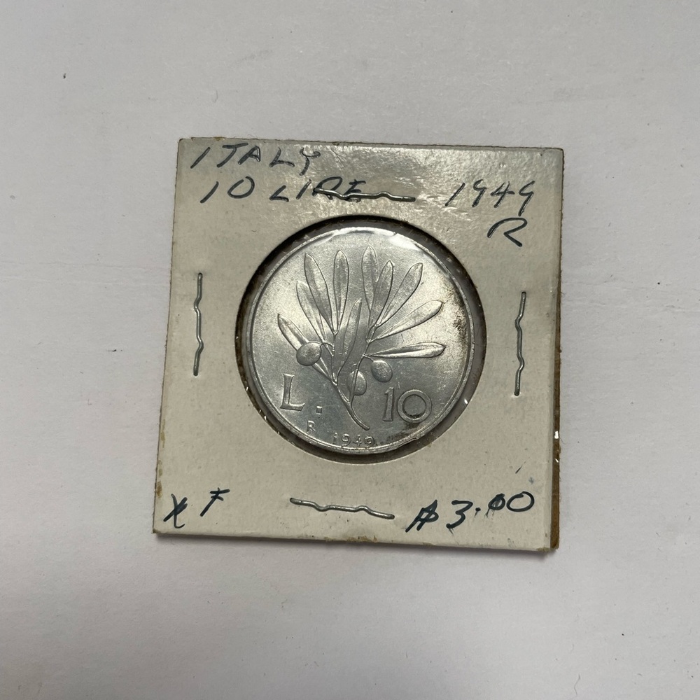 Italian 10 Lire Coin 1949